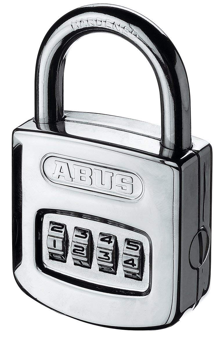 ABUS Zahlenschloss 160/50 - Vorhängeschloss in hochglanz-verchromter Optik - mit individuell einstel