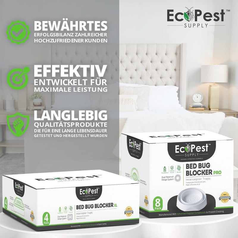 ECOPEST Bettwanzen Detektor – 12er Pack | Bettwanzenfalle Bed Bug Blocker (Pro) | Bettwanzen Test (S