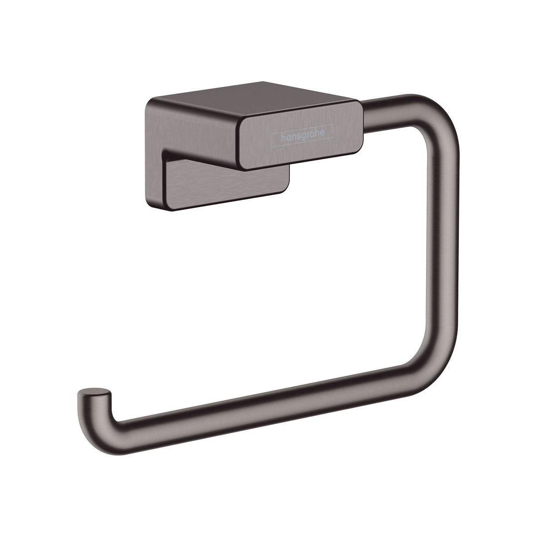 hansgrohe Toilettenpapierhalter AddStoris, Klopapierhalter ohne Deckel, Brushed Black Chrome, 1 Roll