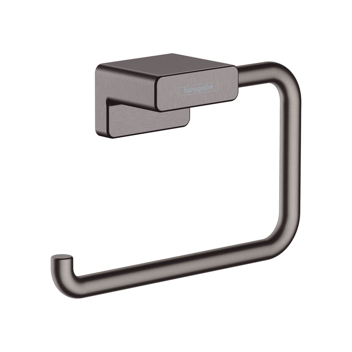 hansgrohe Toilettenpapierhalter AddStoris, Klopapierhalter ohne Deckel, Brushed Black Chrome, 1 Roll
