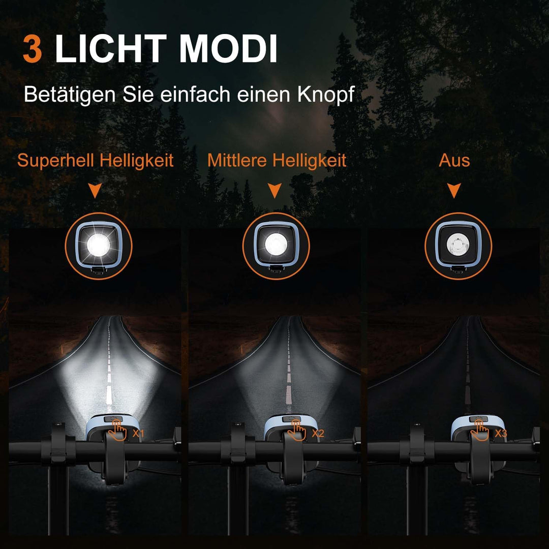 Antimi Fahrradleuchten-Set, StVZO-zugelassen Beleuchtungsset Led IPX5 Frontlicht + Rücklicht Fahrrad