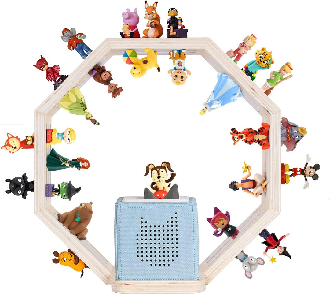 Todeco Tonie-Regal für Toniebox Hörfiguren, Magnetische Aufbewahrung für 60-70 Tonie, Wandregal und