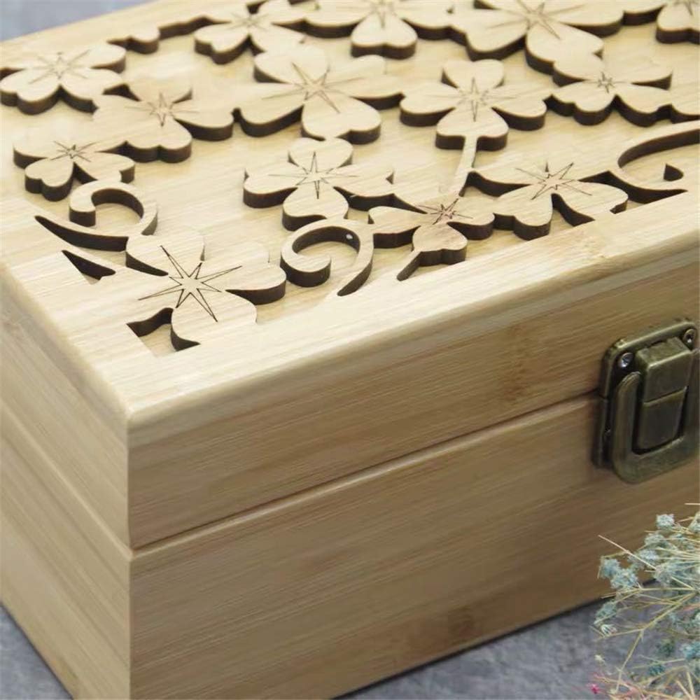 RoseFlower Bambus Ätherisches Öl Organisator Behälter Duftöle Display Ständer, 24 Löcher Aufbewahrun