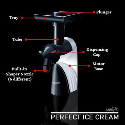 Eisdessertmaschine STARLYF Perfect Ice Cream, Eismaschine mit Frucht, Sehr Einfach zu Verwenden, 100