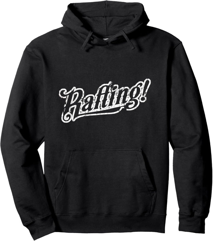 Vintage River Rafting Kayak Sports with Paddle Love Pullover Hoodie