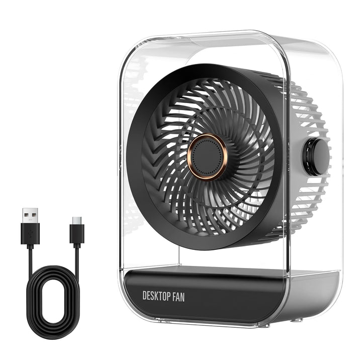 USB Ventilator Leise, Climatiseur Mobile, Rafraîchisseur d'Air Personnel Silencieux avec 5 Vitesses,