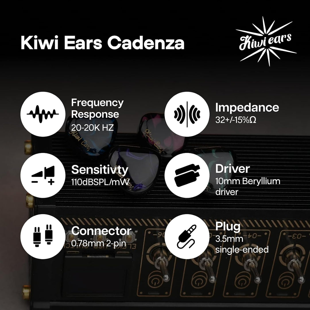 LINSOUL Kiwi Ears Cadenza 10mm Beryllium Dynamic Driver IEM 3D Printed with Detachable Interchangeab