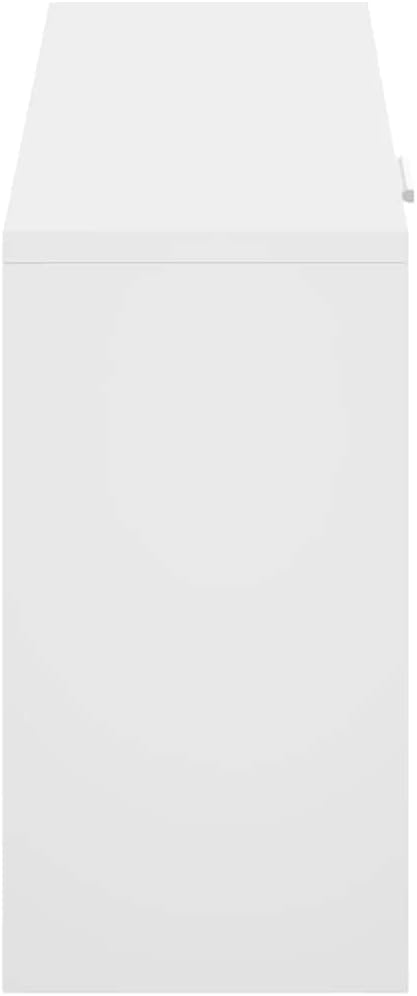 vidaXL Schuhbank Hochglanz-Weiss 80 x 24 x 45 cm Holzwerkstoff, Hochglanz-weiss