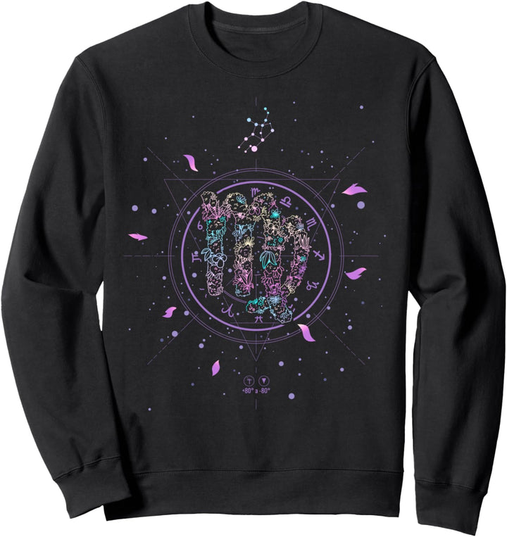 Virgo Zodiac Sign Floral Flower August September Birthday Sweatshirt