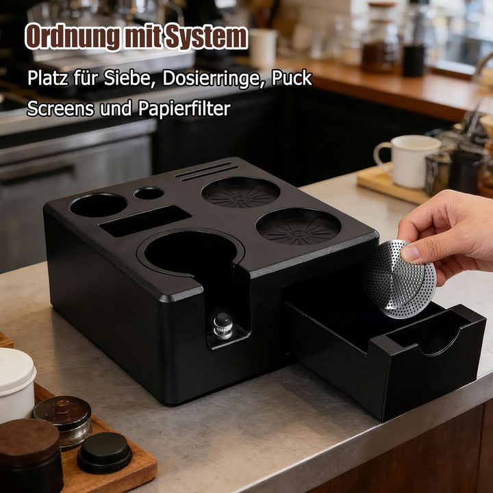 Tamperstation 51-54mm/58mm für Siebträger, Espresso Tamping Station aus ABS, Tamper Station Barista