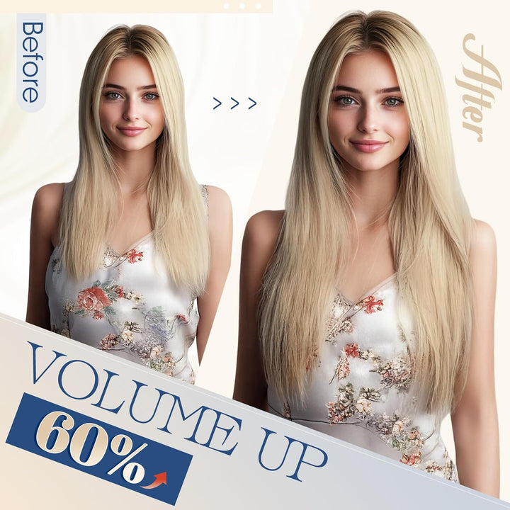 Elailite Extensions Bondings Echthaar 200 Strähne 60cm #60 Platinblond, U Tip Hair Extensions Kerati