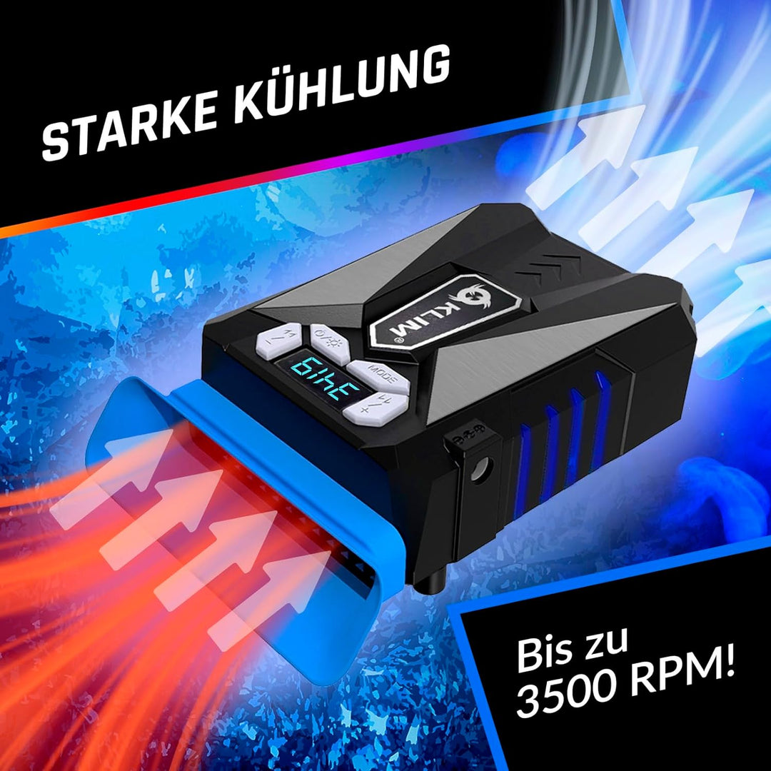 KLIM Cool Universaler Kühler für Spielekonsole Laptop PC – Hochleistungslüfter für Schnelle Kühlung