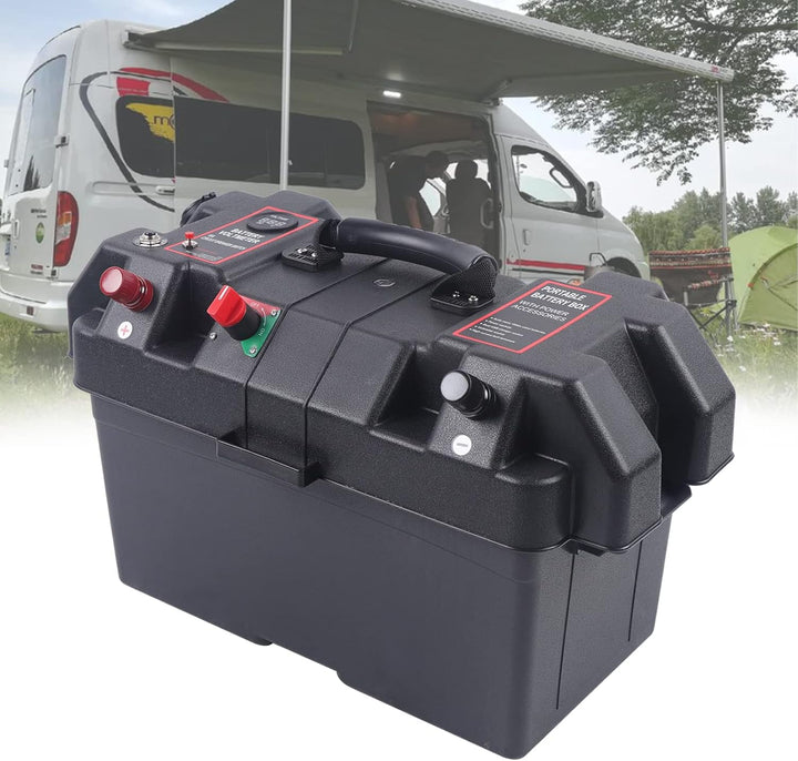 Akku Batteriebox Aufbewahrung Batterie Box mit Doppel-USB-Anschluss, Echtzeitüberwachung, für Marine