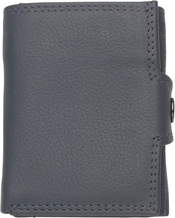 Mini Geldbörse mit Münzfach, RFID Credit Card Holder Damen und Herren Slim Wallet 100% Echtleder, Fa