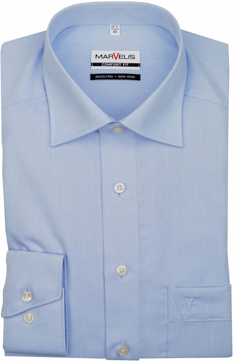 MARVELiS-Hemd MODERN-FIT (Slim-Fit) 4704-69-11 h.blau Extra langer Arm 39 hell-blau, 39 hell-blau
