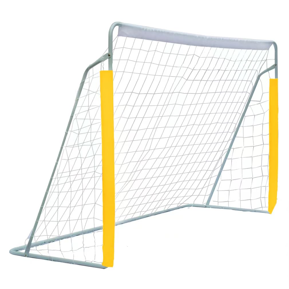 Tragbares Stahl-Fussballtor für Outdoor-Gartentraining mit verrottungsfestem Fussballnetz und schwar