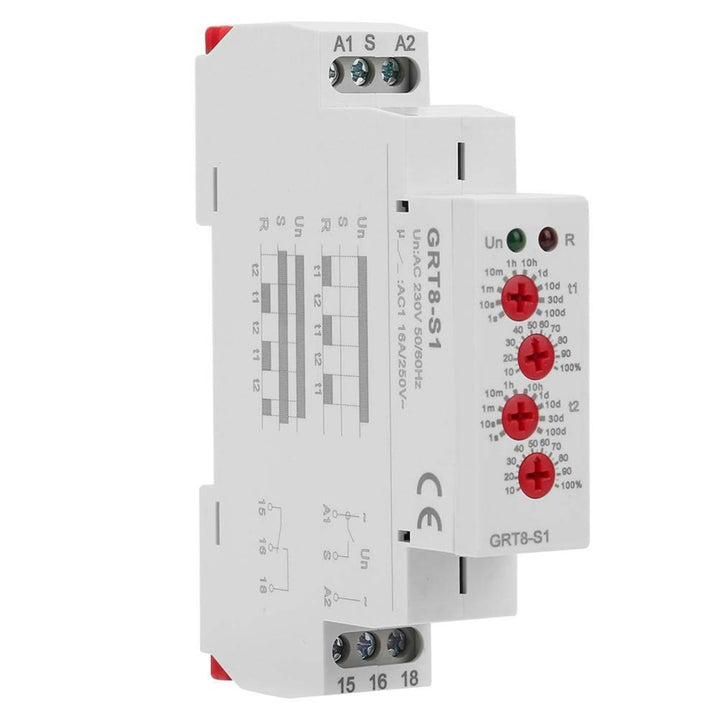 Broco Timer Din, GRT8-S1 Mini Asymmetrischer Zyklus-Timer EIN/AUS Wiederholungszykluszeitrelais DIN-