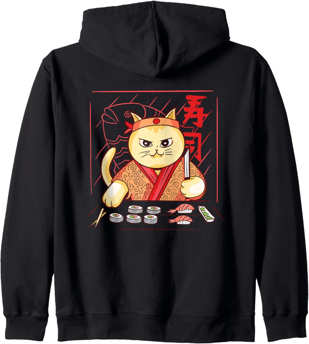 Niedliche Sushi-Chef-Katze Kapuzenjacke