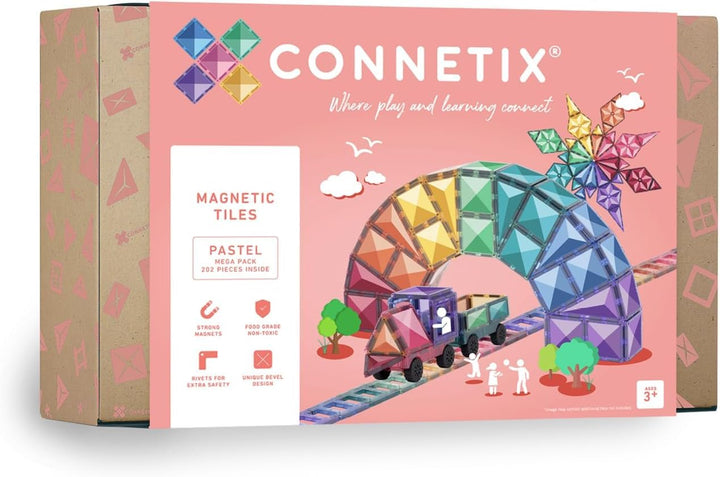 CONNETIX Magnetische Fliesen Pastell Megapackung, 202 Stück