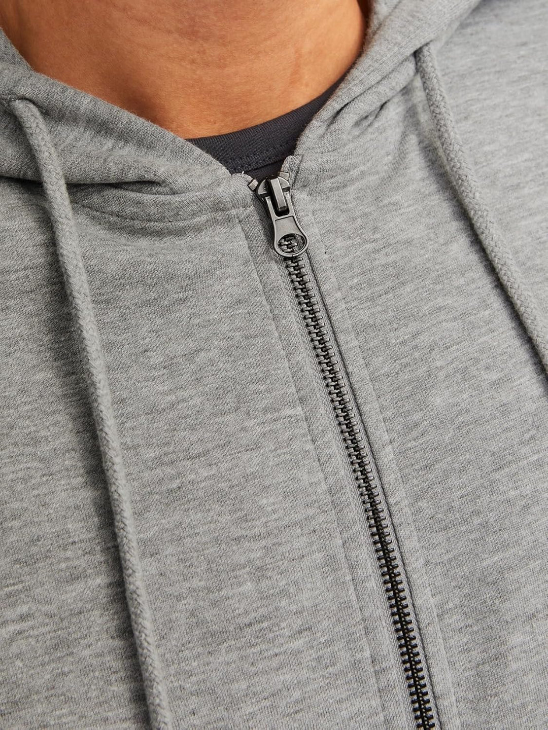 JACK & JONES Male Kapuzenjacke Einfarbig Kapuzenjacke XS Light Grey Melange, XS Light Grey Melange