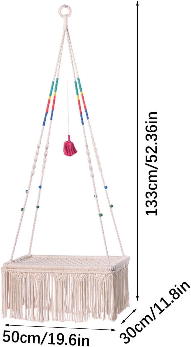 Makramee Katzenschaukel Bett - Makramee Schaukel Bett Katze Hängematte | Handgewebter Boho Kätzchen