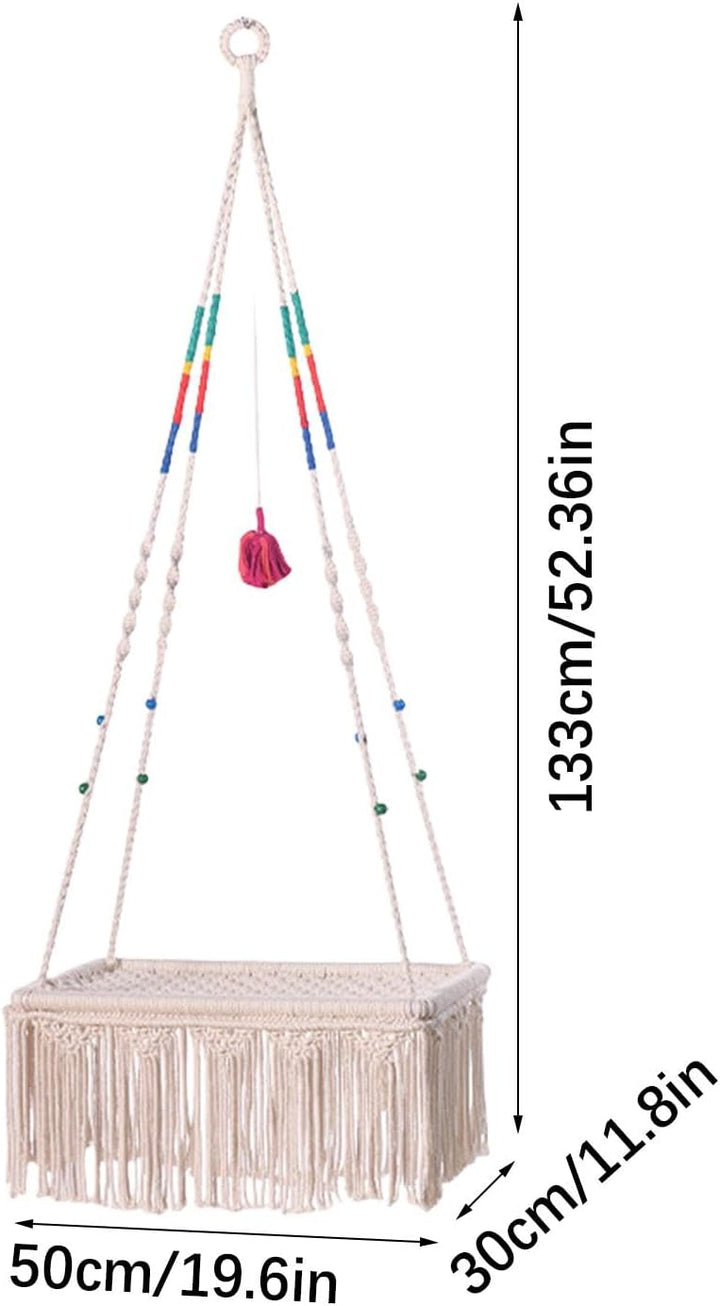 Makramee Katzenschaukel Bett - Makramee Schaukel Bett Katze Hängematte | Handgewebter Boho Kätzchen