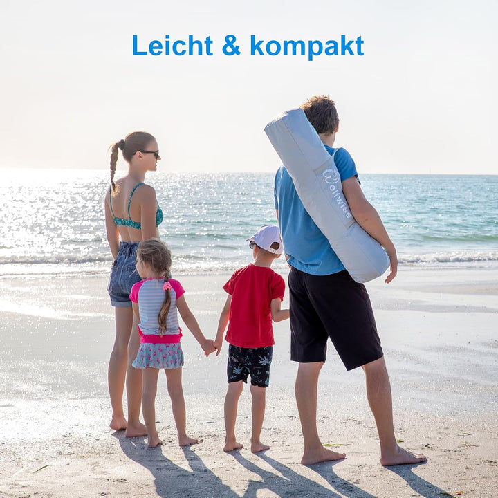 Wolfwise Strandmuschel mit Schnellaufbau für 3-4 Personen – UV-Schutz 50+, Wasserabweisend, Privater