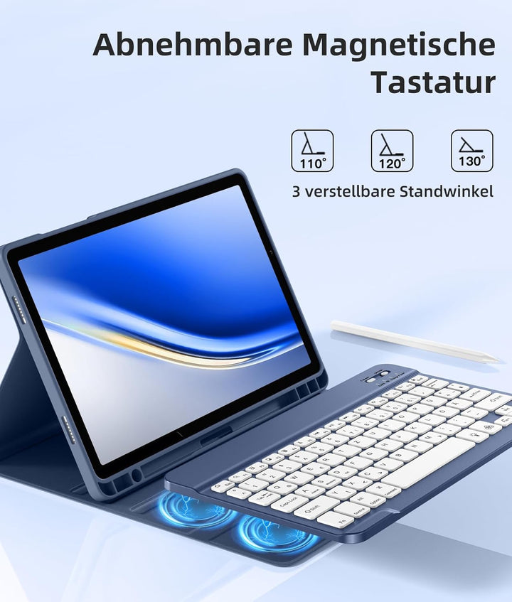 Vobafe Hülle mit Tastatur für Samsung Galaxy Tab A11+ Plus 11 Zoll 2025 / Tab A9+ Plus 2023, 7 Farbe