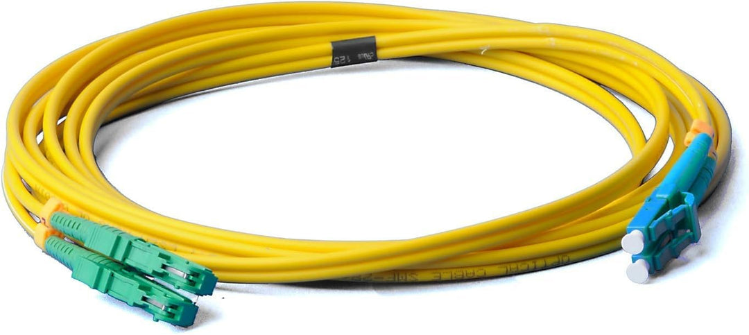 Elfcam® - 50m Glasfaserkabel E2000/APC zu LC/UPC,Monomode Duplex, Optischer 9/125μm Strumpfhalter OS