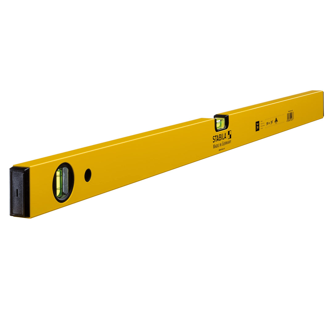 STABILA Wasserwaage Type 70, 90 cm, leichtes Alu-Profil, 1 Horizontal-Libelle, 1 Vertikal-Libelle, M