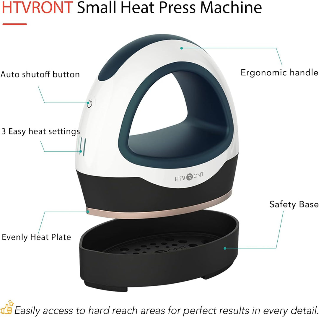 HTVRONT Heat Press Kleine Wärmepresse für T-Shirts, kleine Wärmepresse, Bügeleisenpresse für Heizübe