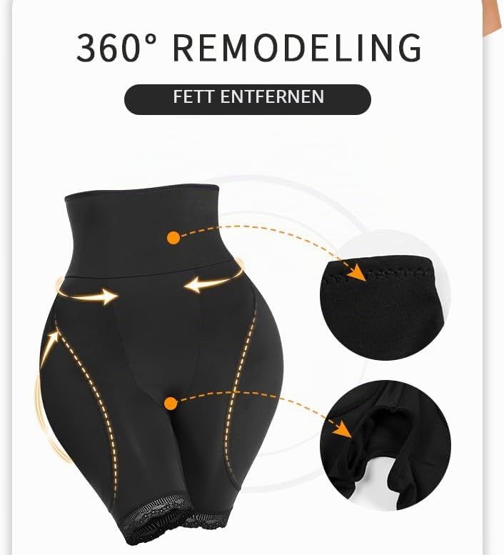 YINGKE Damen Miederpants Gepolstert Po Push Up Butt Lifter Miederhose Kontrolle Shapewear Figurforme