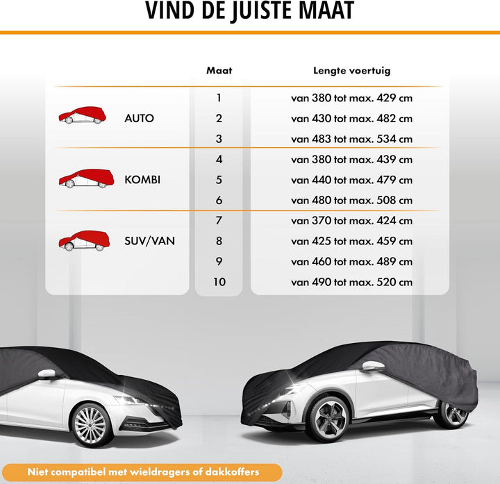 WALSER CarComfort Autoplane Indoor Eco Kombi XL, Auto-Abdeckplane atmungsaktiv, lackschonende Autoab