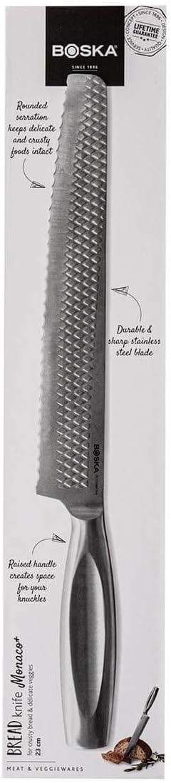 BOSKA Brotmesser Monaco+ / Professionelles Brotmesser/Edelstahl/Rasiermesserscharf/Ergonomisch/Langl