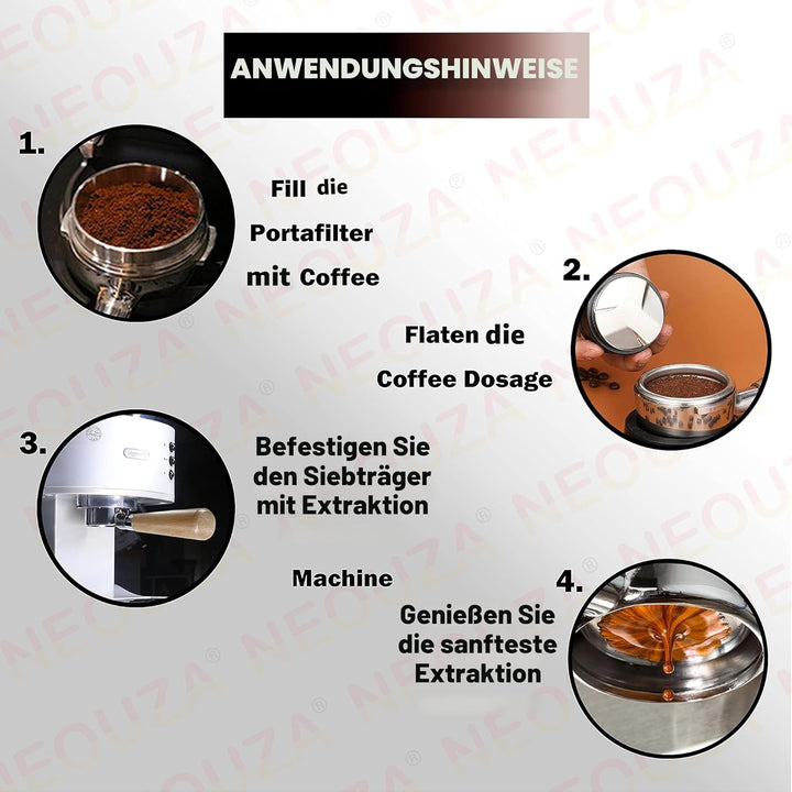 NEOUZA Espresso-Siebträger ohne Boden, 51mm, kompatibel mit Delonghi La Specialista EC9155/93359355/