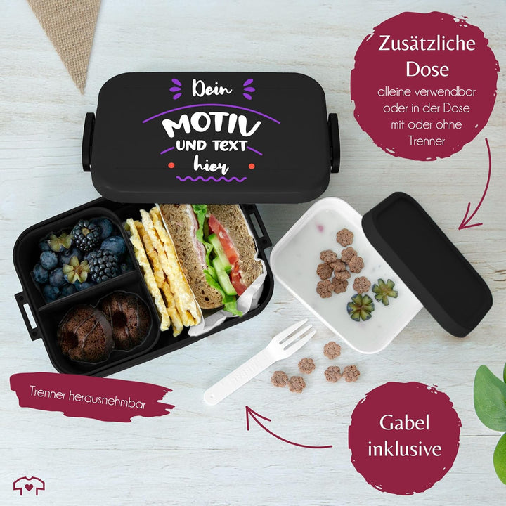 Kinder Bento Box Midi Lunchbox für Mepal Bentobox - Bild - Brotbox Dein Motiv und Text Jausenbox mit