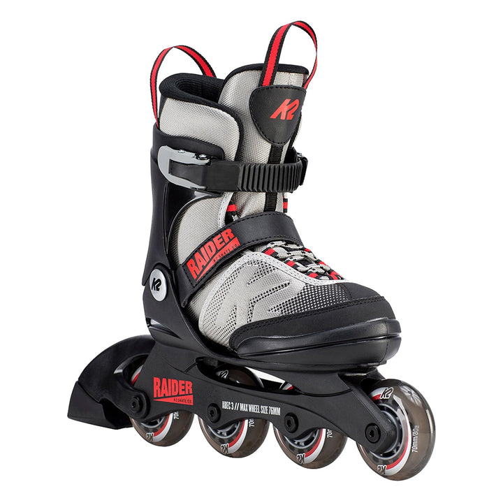K2 Jungen Raider Inline Skates S (EU: 29-34 / UK: 10-1 / US: 11-2) grey - red, S (EU: 29-34 / UK: 10