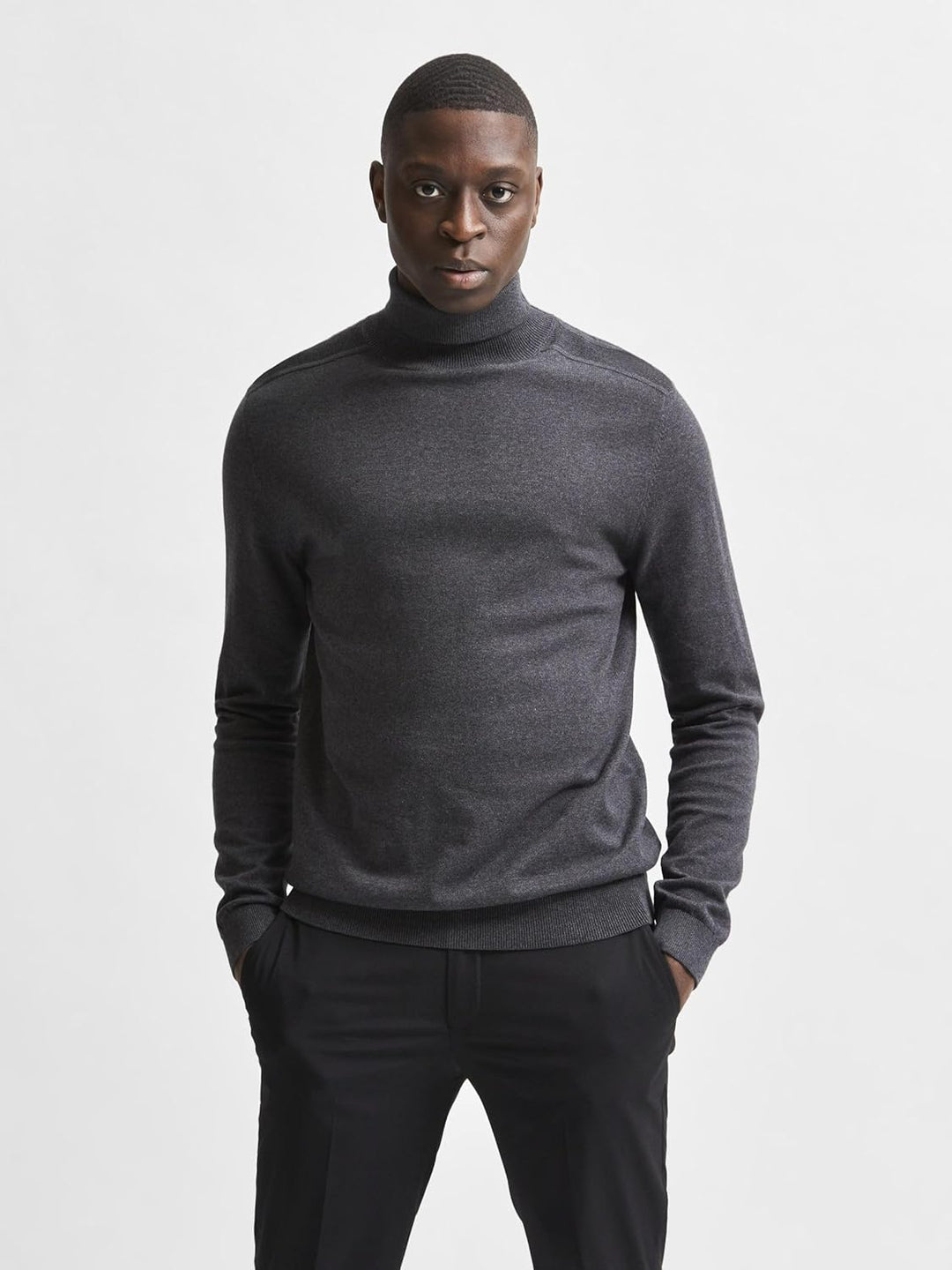 SELECTED HOMME Male Pullover Langarm Rollkragen S Antracit, S Antracit