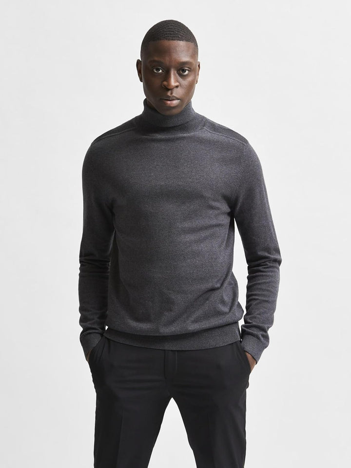 SELECTED HOMME Male Pullover Langarm Rollkragen S Antracit, S Antracit
