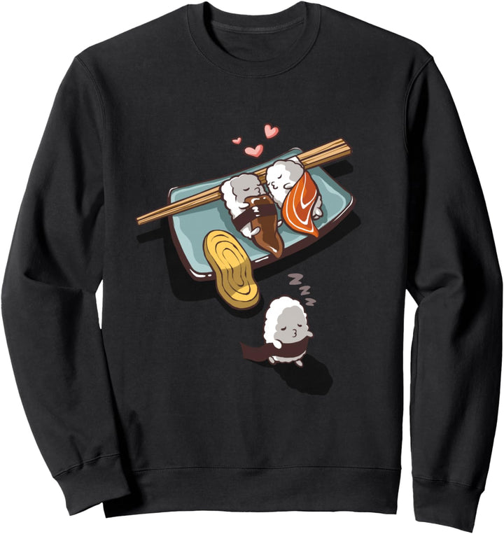 Romantisches japanisches Sushi-Streicheln und Sleepwalk Sweatshirt