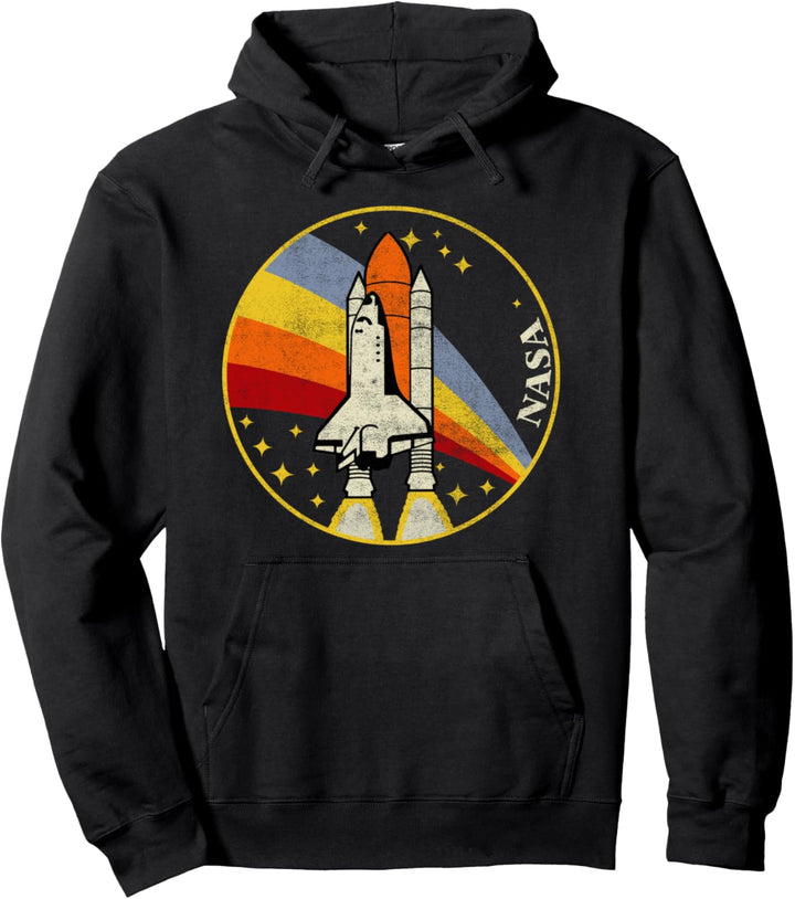 NASA Space Shuttle Rainbow Retro Circle Poster Pullover Hoodie