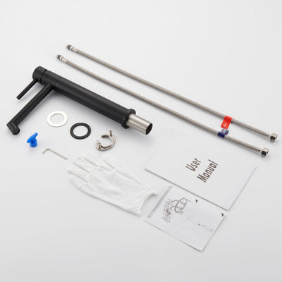 Waschtischarmatur Hoch, Ulytid Wasserhahn Bad Waschtisch Armatur mit Auslauf Höhe 204 mm Aufsatzbeck