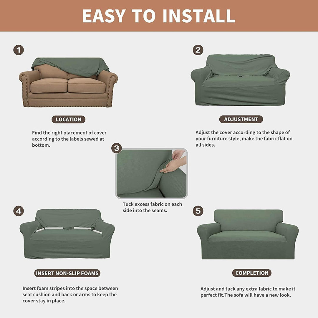 BOLUXIU Sofabezug Wasserdichter Stretch-Sofabezug Couchbezug für die meisten Sofas mit Armlehnen für