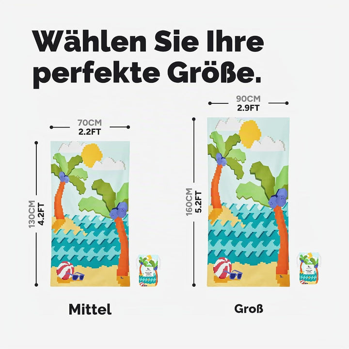 Dock & Bay Strandhandtuch - Schnell trocknende Mikrofaser, ohne Sand - Kompakt, Leicht - 100% recyce