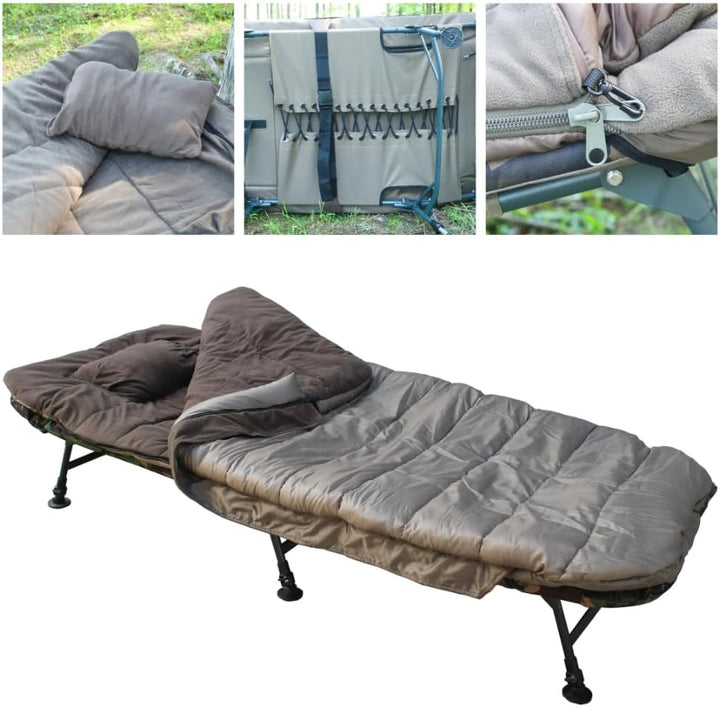 Winter Schlafsack fürs Angeln extra breit Temperatur Karpfenliegen - Aussenschlafsack mit “Wärme-Sto