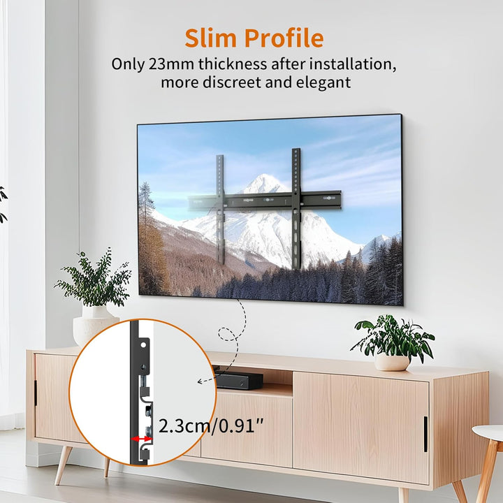 unho TV Wandhalterung Universal Flach Ultra Slim TV Halterung für LCD LED Plasma 26"-72" Flachbildsc