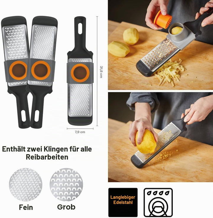 Fiskars Handreiben-Set, 2-teilig., Grob und Fein, Metall/Kunststoff, Functional Form, 1014413, Handr