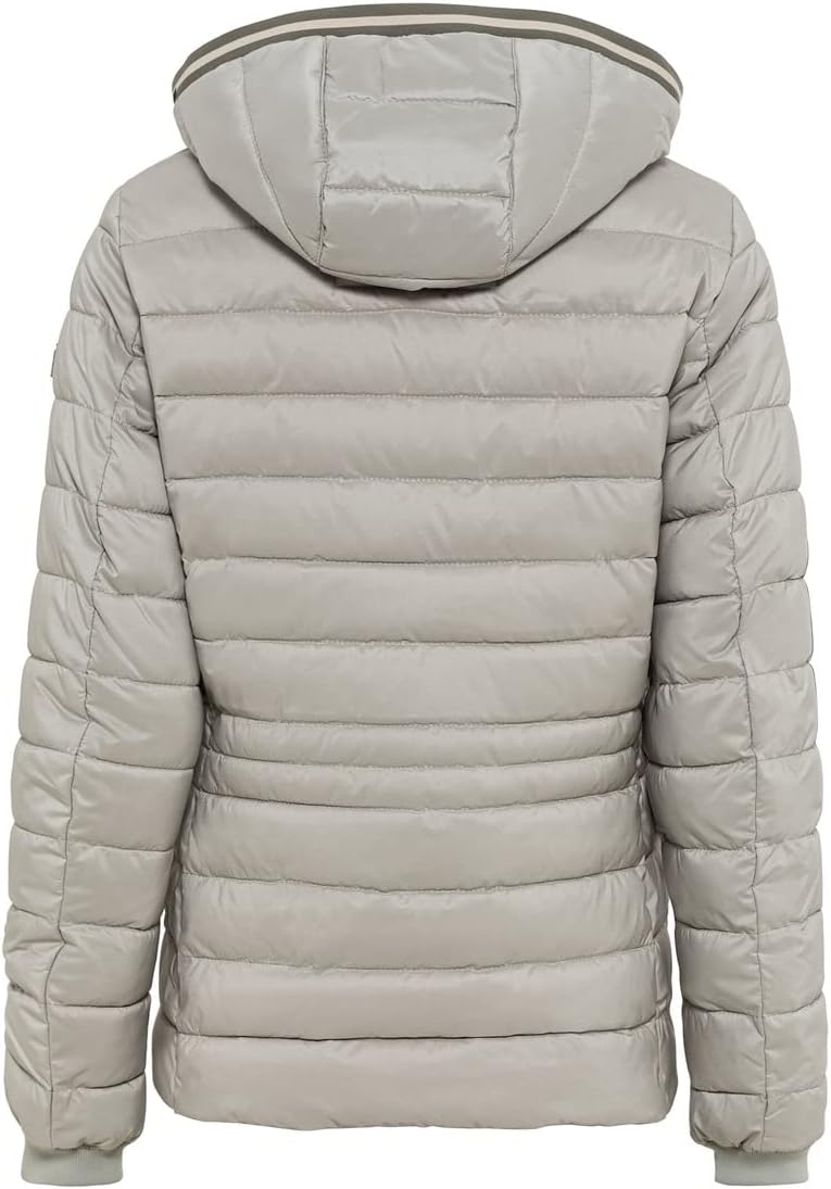 camel active Damen Steppjacke mit Abnehmbarer Kapuze 38 Grau, 38 Grau
