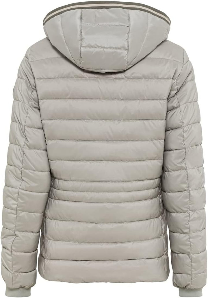 camel active Damen Steppjacke mit Abnehmbarer Kapuze 38 Grau, 38 Grau