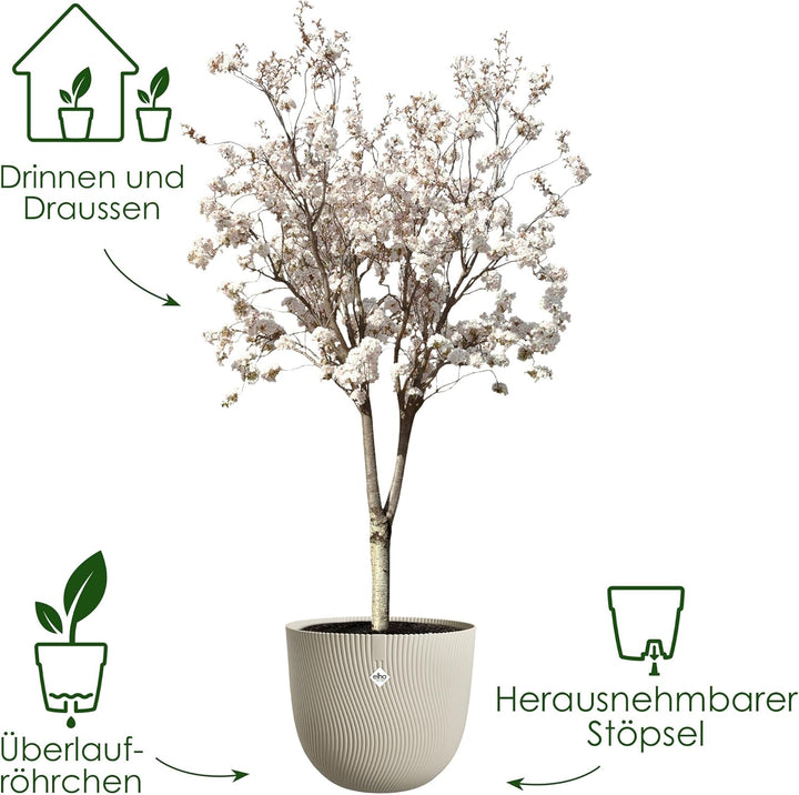 elho Sereh Rund 47 - Blumentopf für Innen und Aussen - 100% recyceltes Plastik - Ø 47.0 x H 40.1 cm